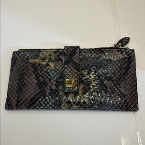 New LODIS Envelope Credit Card Holder Multi Color Reptile Leather